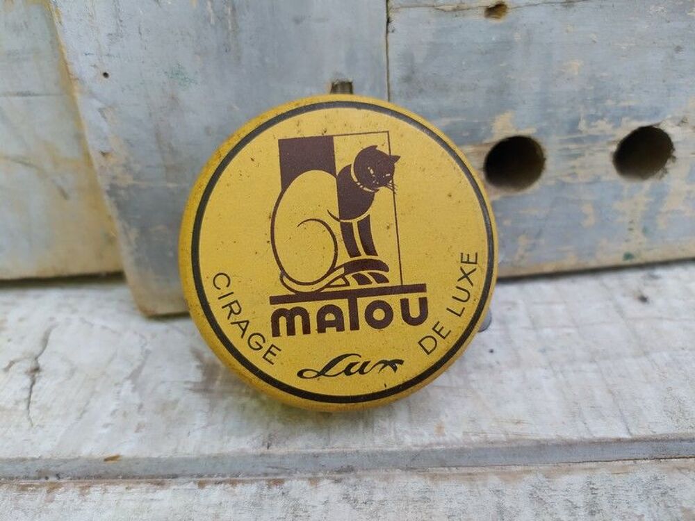 Ancienne Boite Publicitaire Cirage Matou 