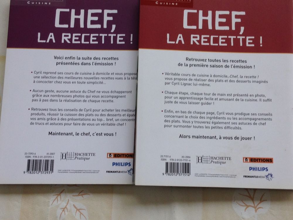 Cyril Lignac - Chef La Recette Tome 1 et 2 Cuisine