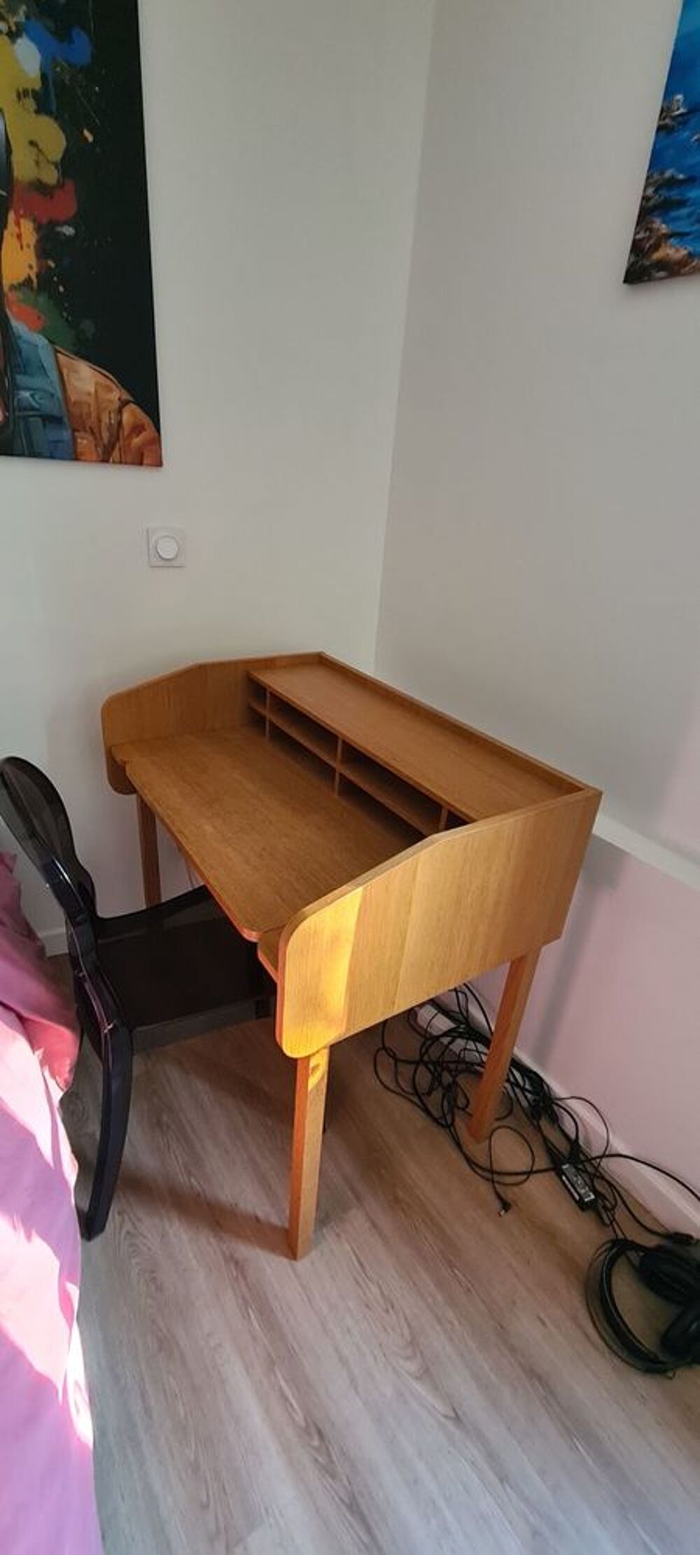 Tr&egrave;s beau bureau Habitat style secr&eacute;taire en bois massif Meubles