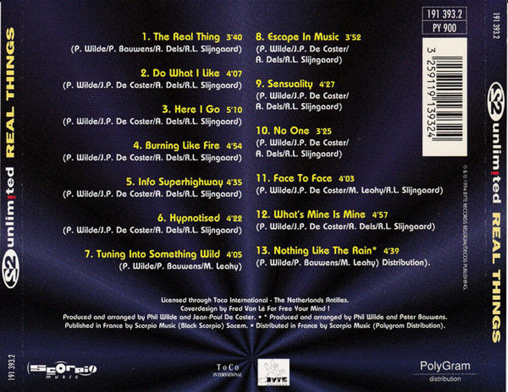 cd 2 Unlimited Real Things (&eacute;tat neuf) CD et vinyles