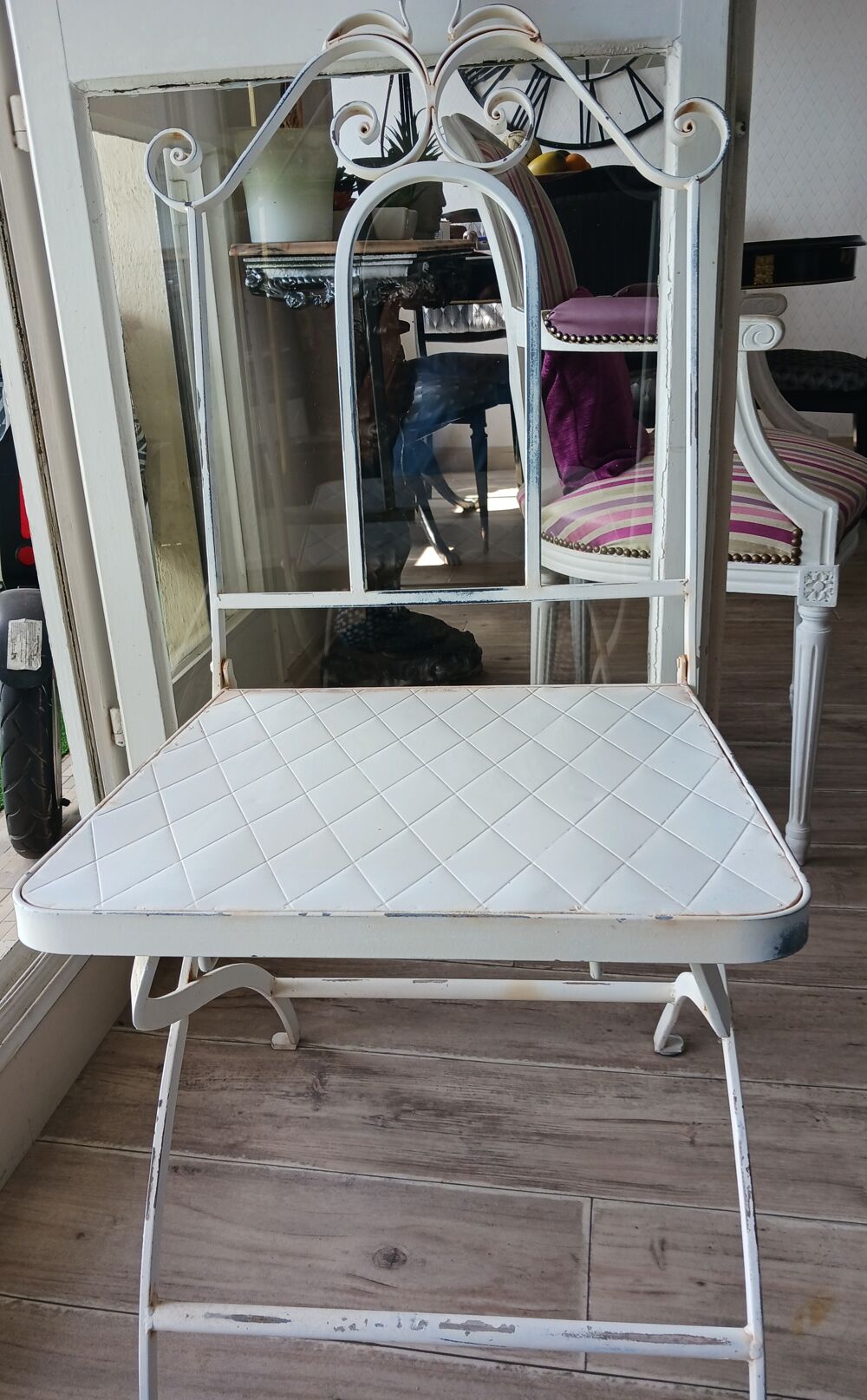 Table fer forg&eacute; et 2 chaises Jardin