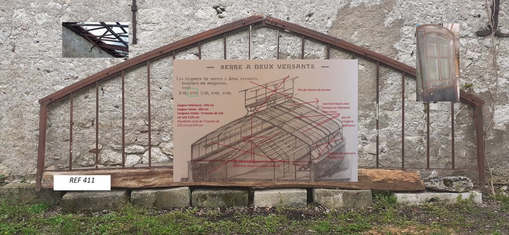 Serre ancienne en fer fin XIXe d&eacute;but XXe &agrave; restaurer Jardin