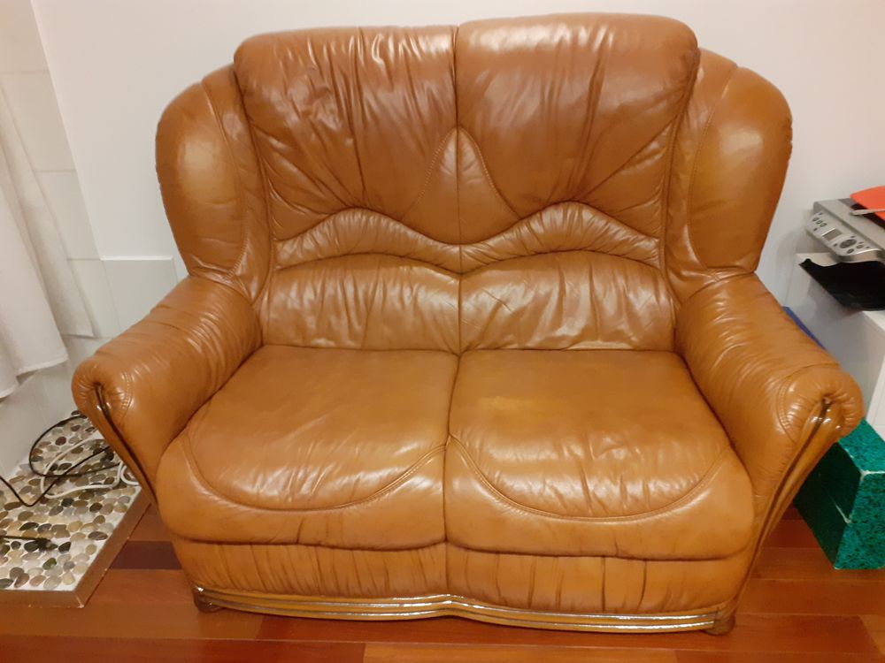 CANAPE CUIR MARRON Meubles