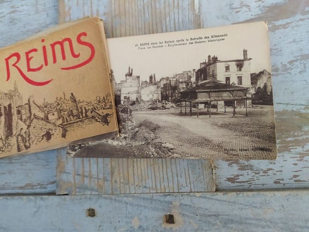 Album 18 Cartes Postales Anciennes Reims dans les Ruines
