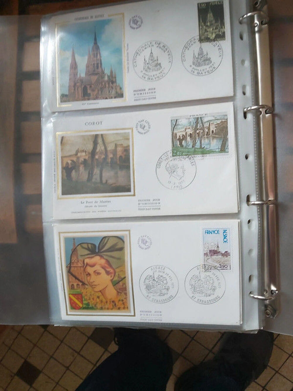 lot de 89 cartes premier jour impression sur soie 