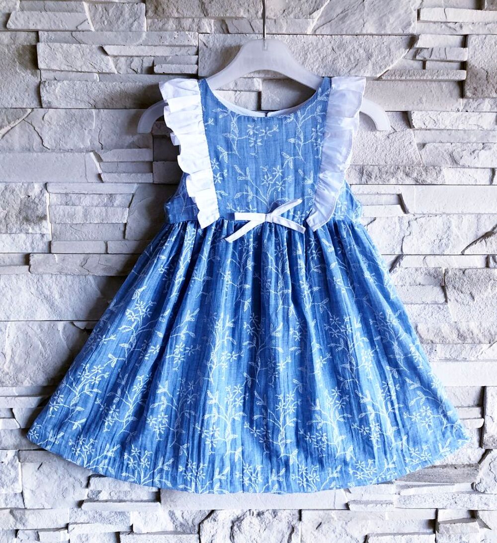 LOLA PALACIOS - NEW - ROBE MOTIF FLEURS RELIEFS &amp; VOLANTS Vêtements enfants