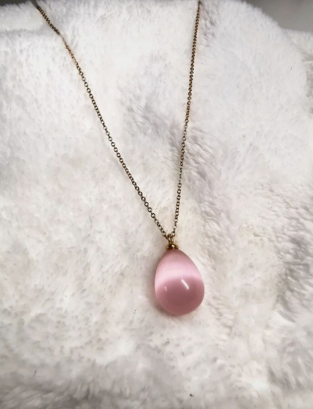 Collier quartz rose et or rose 18 carats Bijoux et montres