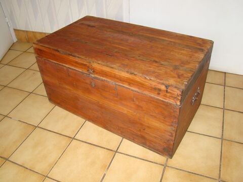 Ancien coffre / malle de voyage en bois - Années 1900 200 Gargenville (78)