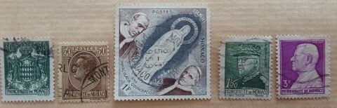 5 timbres à collection  MONACO annes 1959-1960 3 Pontoise (95)