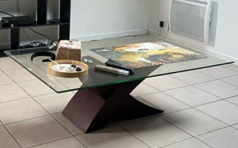 Table basse en verre et bois Paris 18 (75)