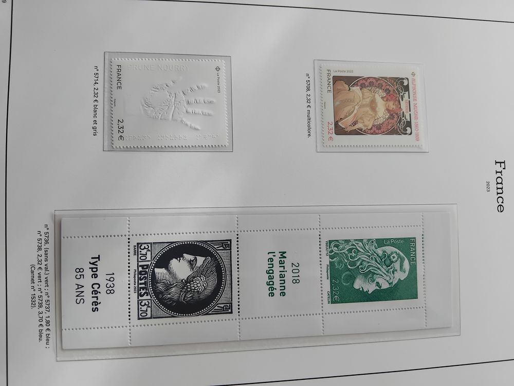 Timbres ann&eacute;e compl&egrave;te 2023 faciale 213 euros tous neufs 