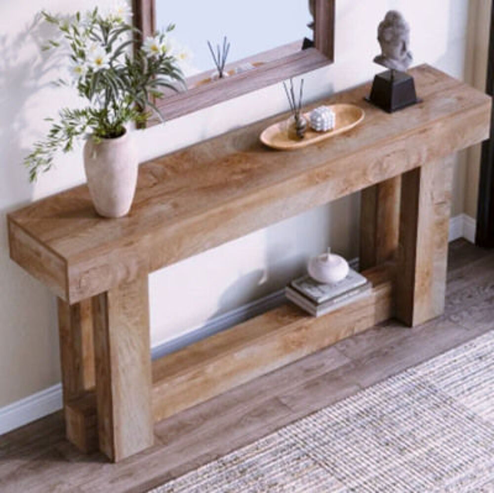 Console en bois massif ? &eacute;l&eacute;gance brute &amp; lignes &eacute;quilibr&eacute;es Meubles
