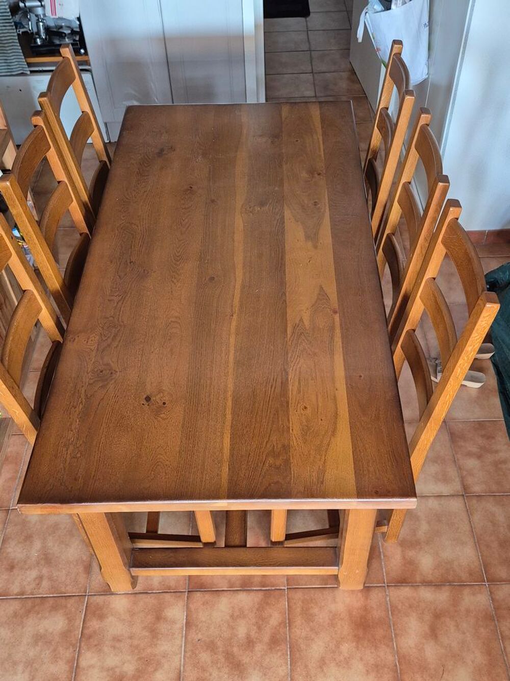 Table de ferme + chaise ch&ecirc;ne massif Meubles