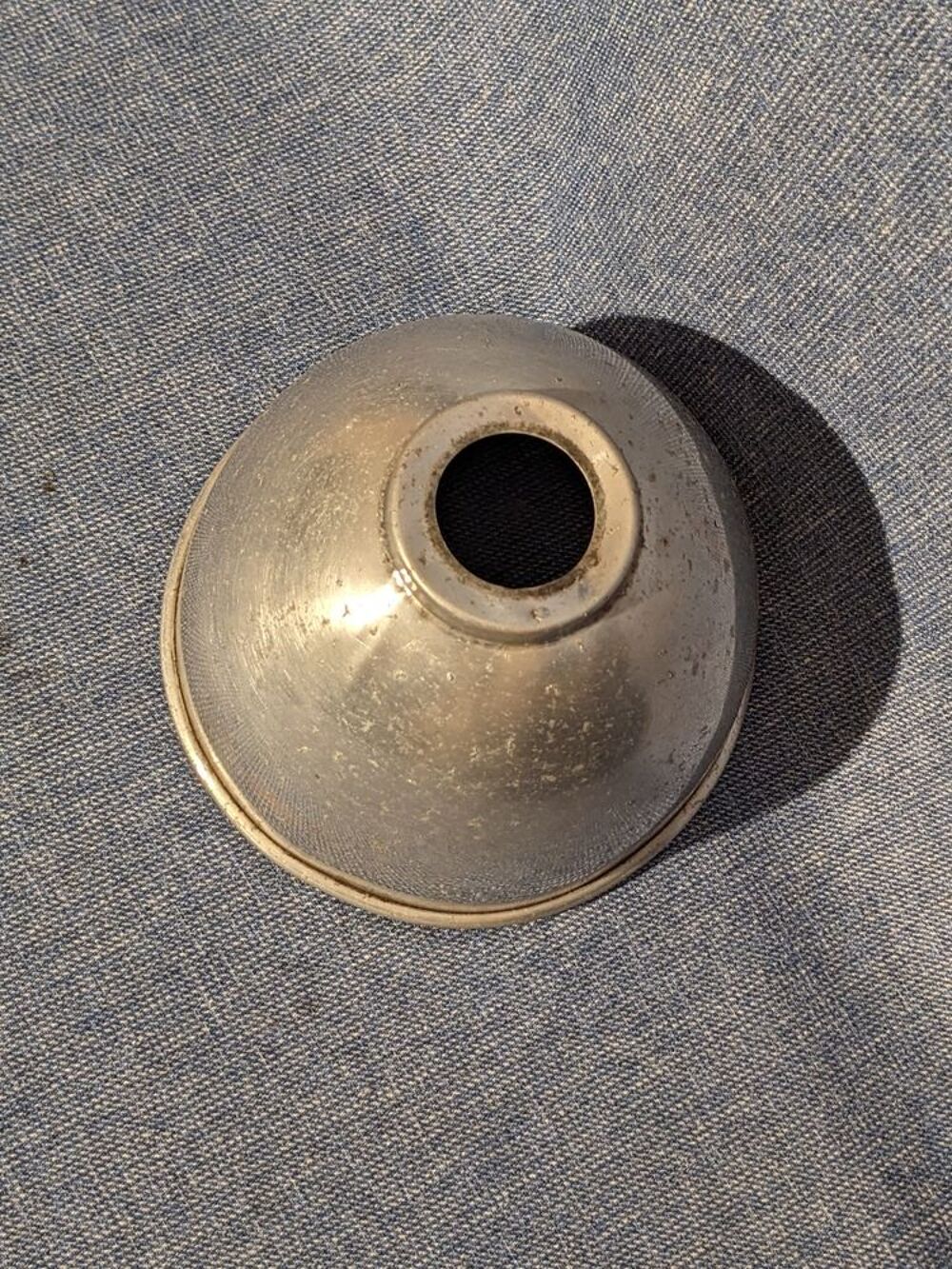 Abat jour tulipe en aluminium poli H 10 cm &oslash;13 cm trou 28 mm Décoration