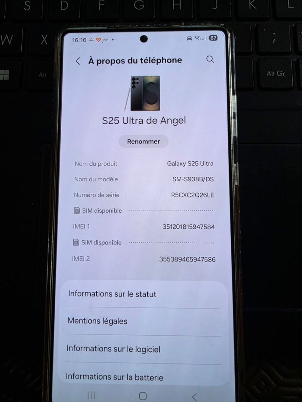 T&eacute;l&eacute;phone Samsung S25 Ultra 512 Go Téléphones et tablettes