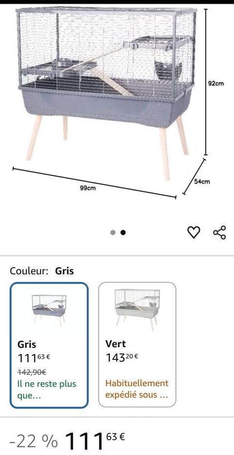 lapin nain b&eacute;lier + cage deux &eacute;tages 80 91240 Saint-michel-sur-orge