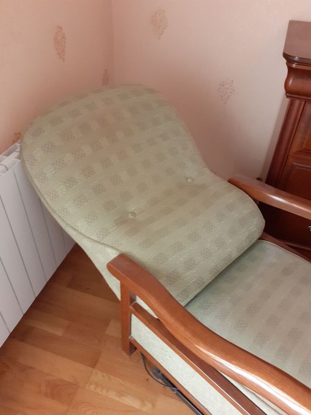 Fauteuil relax tissu vert amande Meubles