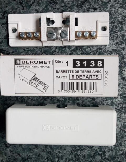 Barrette de terre Beromet 6 d�parts avec capot La Plaine (49)
