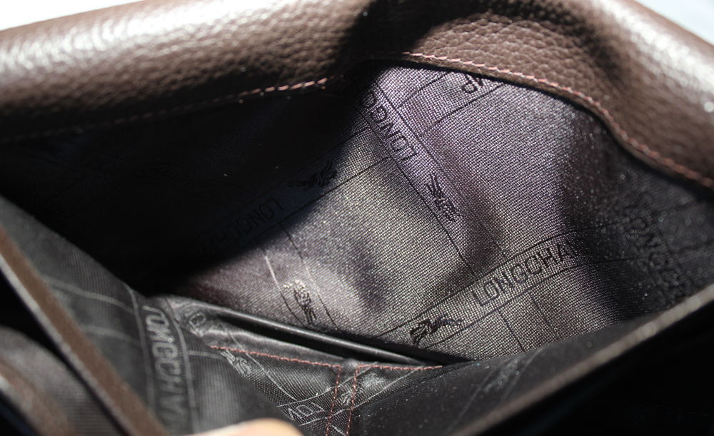 Portefeuille cuir chocolat LONGCHAMP Maroquinerie