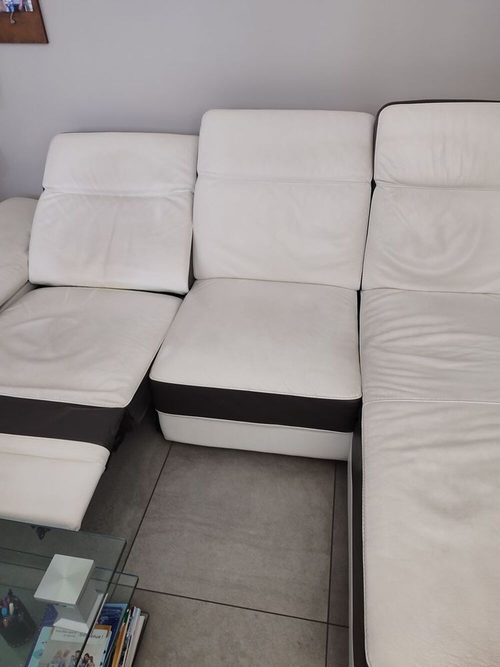 canap&eacute; cuir blanc Décoration