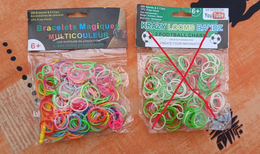 Lot n&deg;2 pour Fabriquer Bracelets Elastiques avec Clips, Etc. Jeux / jouets