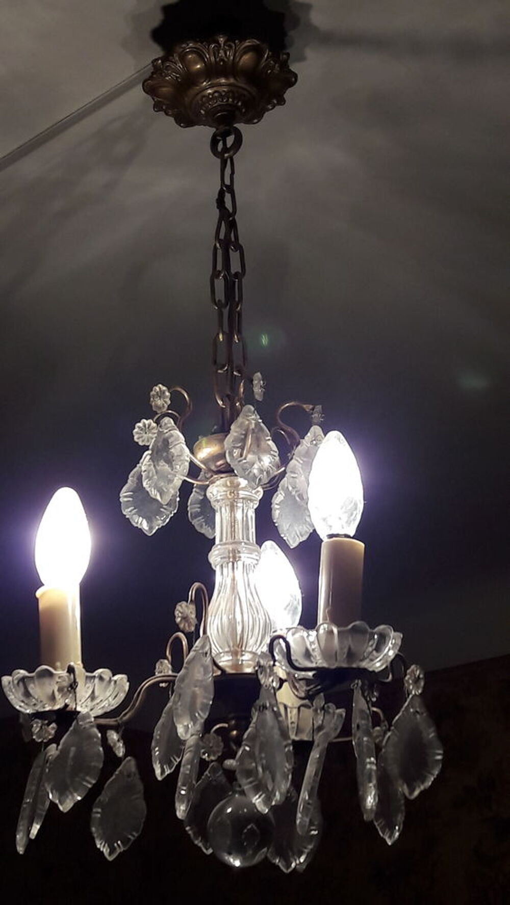  Deux LUSTRES CRISTAL Meubles