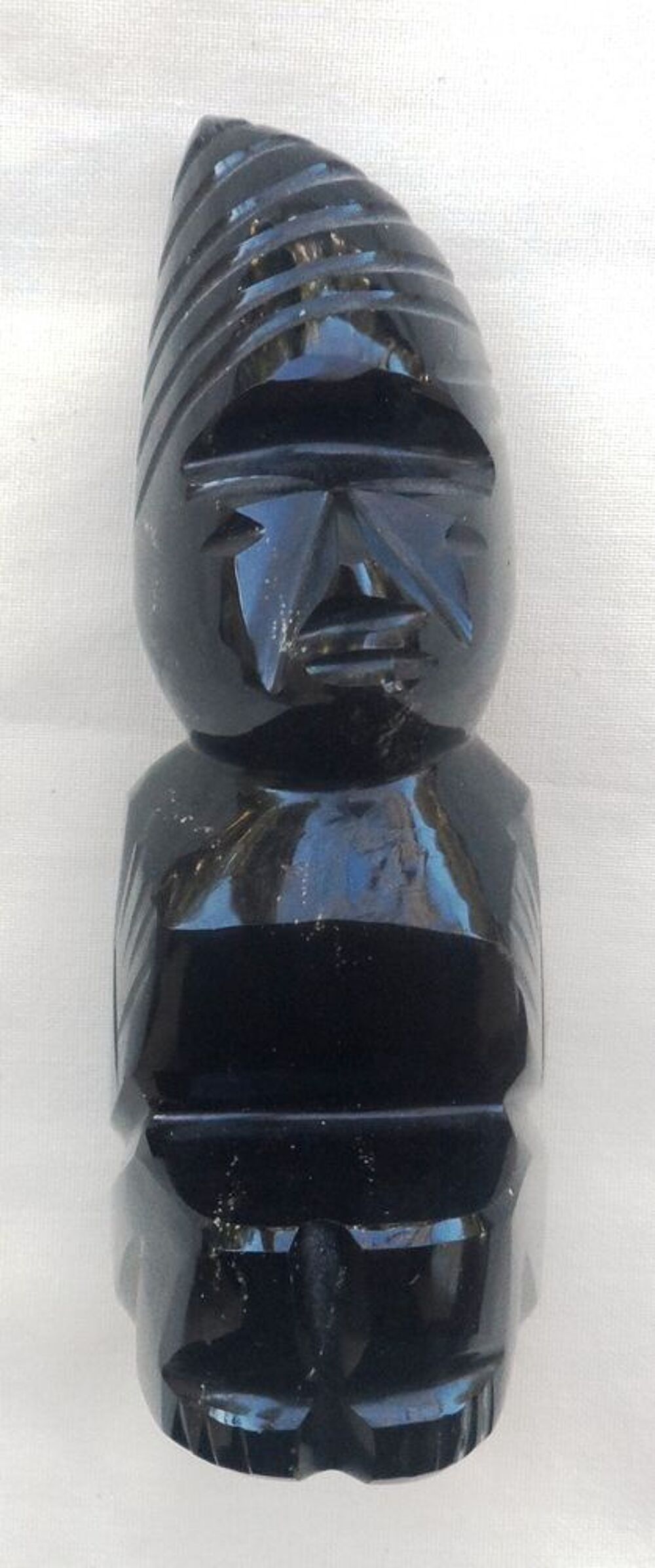 Figurine artisanale Maya,Azt&egrave;que,Inca en obsidienne an1970
Décoration