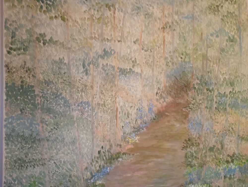 Peinture d&eacute;corative signer hebrard en tr&egrave;s bon &eacute;tat Décoration
