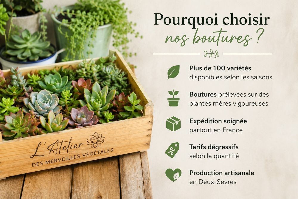 Boutures de plantes succulentes - plusieurs lots Jardin