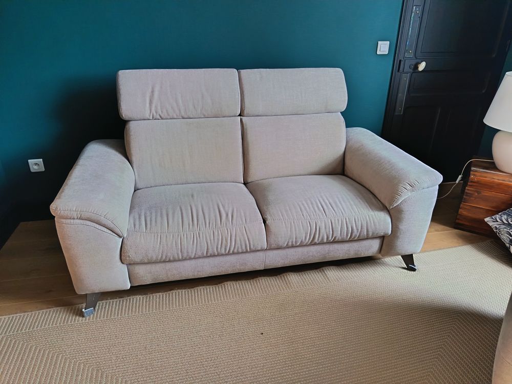 canap&eacute; 2 places + fauteuil et pouf assortis Meubles