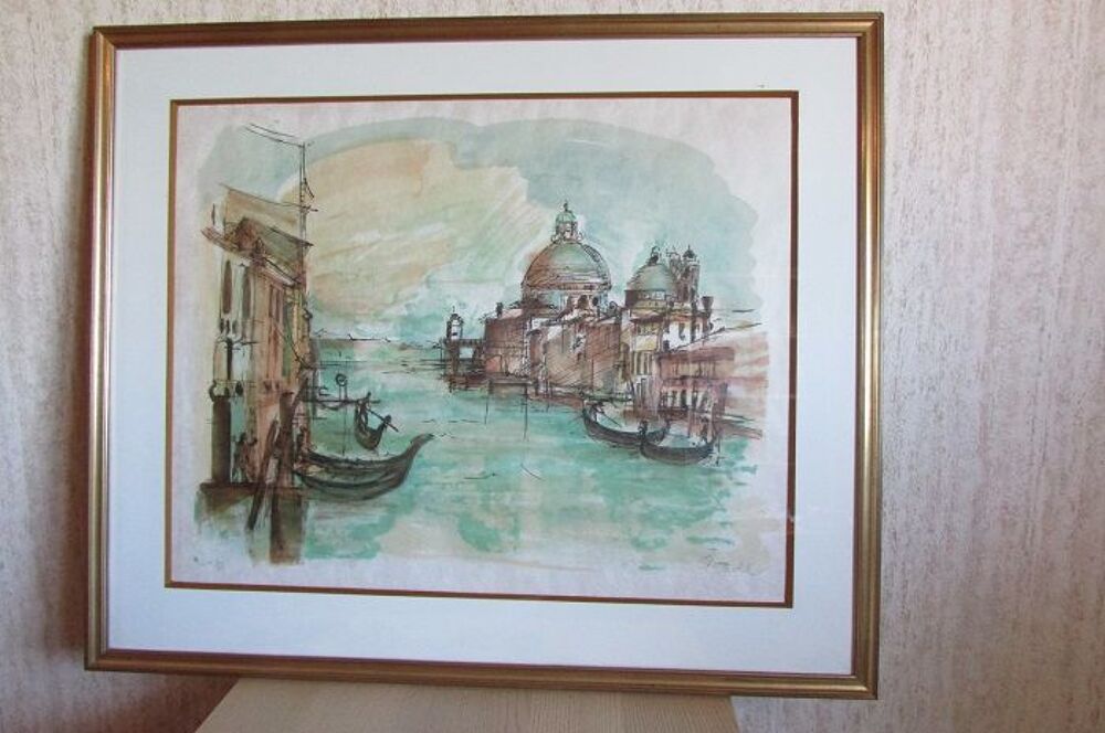 Lithographie originale de Venise par Jean Pradel Dcoration