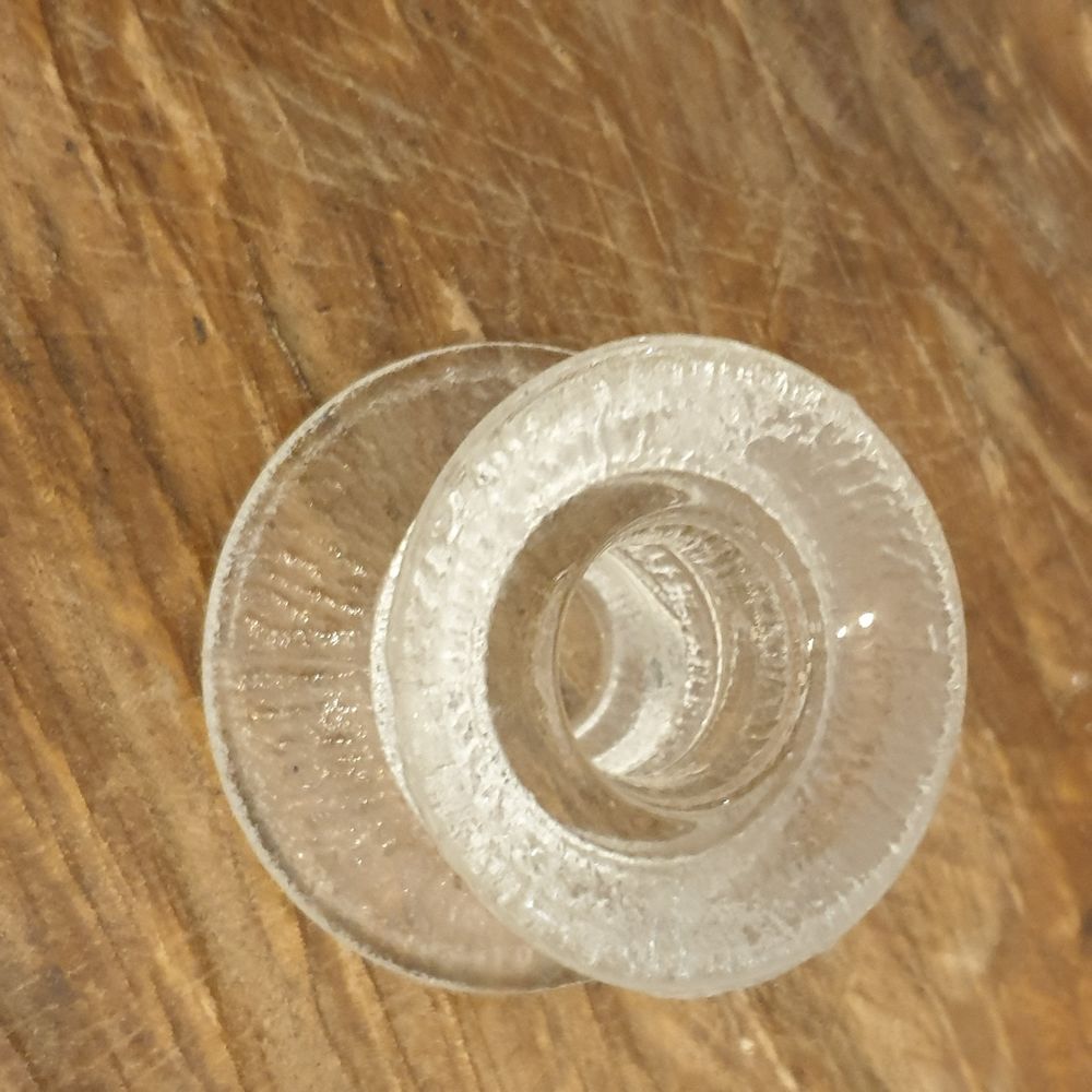 Bougeoir en verre moul&eacute; transparent translucide Vintage Décoration
