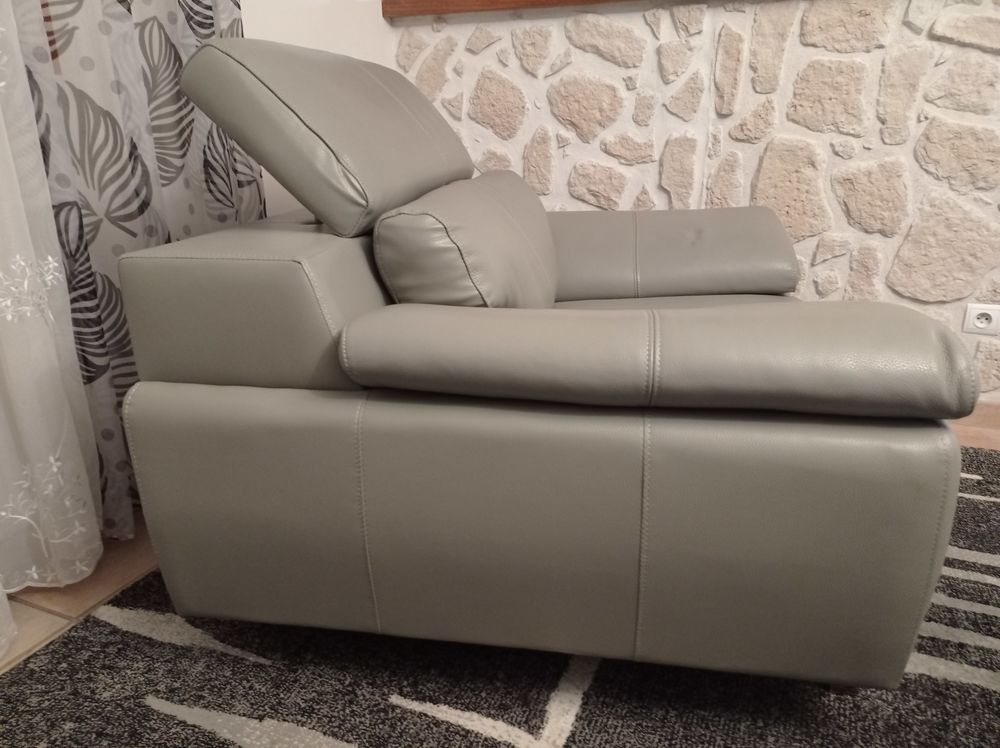 Fauteuil neuf cuir gris Design KARE Meubles