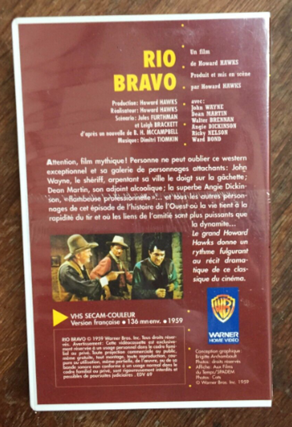 K7 Rio Bravo avec John Wayne/Dean Martin/Ricky Nelson, nve DVD et blu-ray