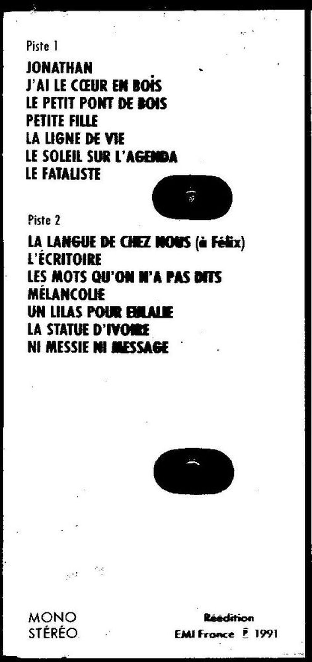 Cassette K7 audio Yves Duteil CD et vinyles