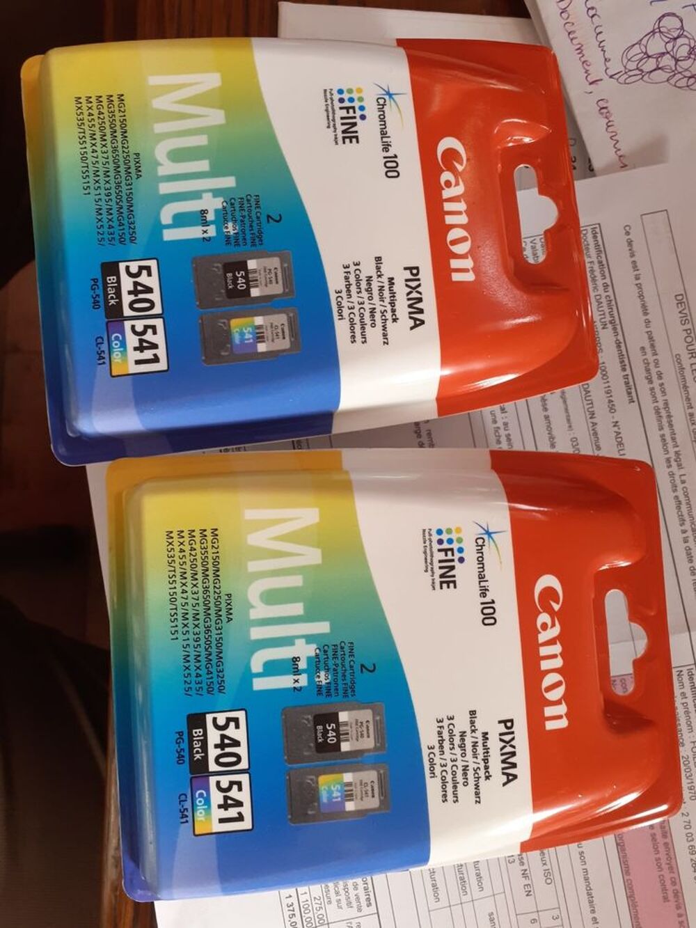 lot de 2 cartouches d'encre canon pixma 540-541 Matériel informatique