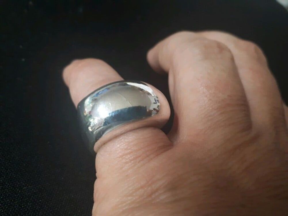 Bague argent&eacute; large T48 Bijoux et montres