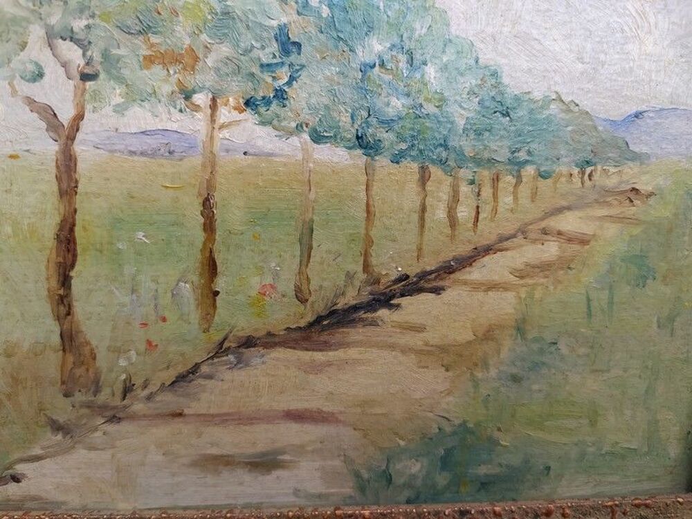 Tableau Paysage de Campagne Chemin Bord&eacute; d'Arbres 