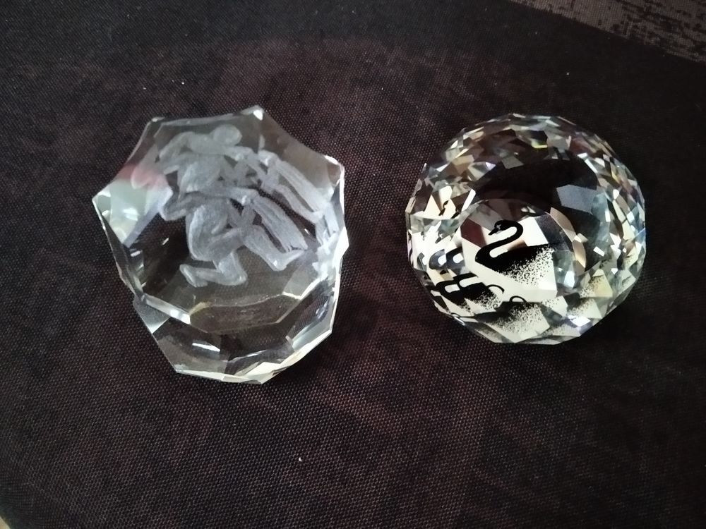 Lot de 2 presse papier Swarovski Décoration