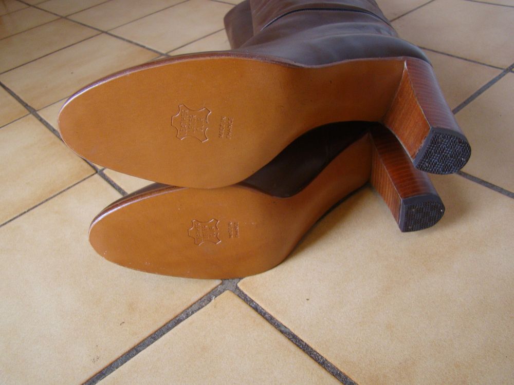 Bottes en cuir Christian Dior T. 37 &frac12; - Vintage Neuves Chaussures