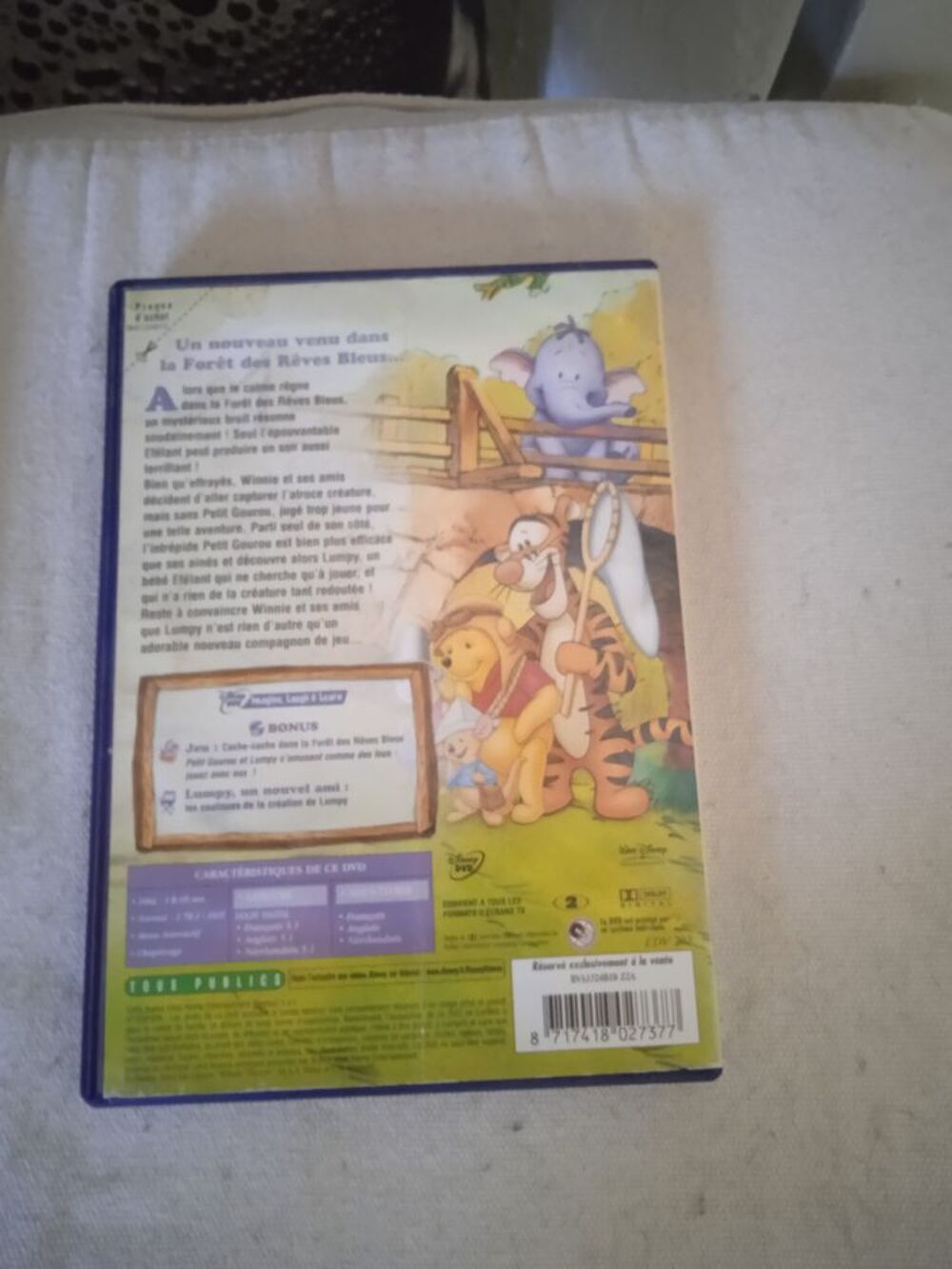 DVD Winnie l'Ourson et l 'Ef&eacute;lant
2005
Excellent &eacute;tat
En DVD et blu-ray