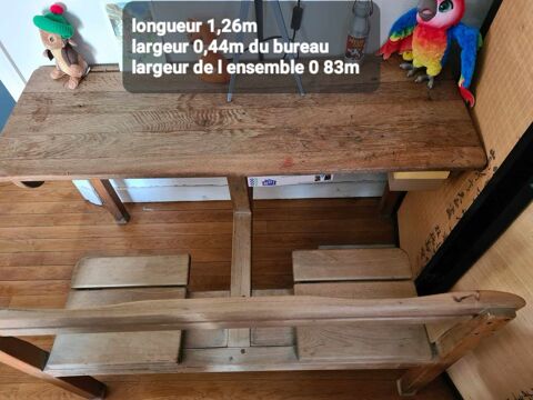 Bureau double en bois vintage 70 Saint-Vigor (27)