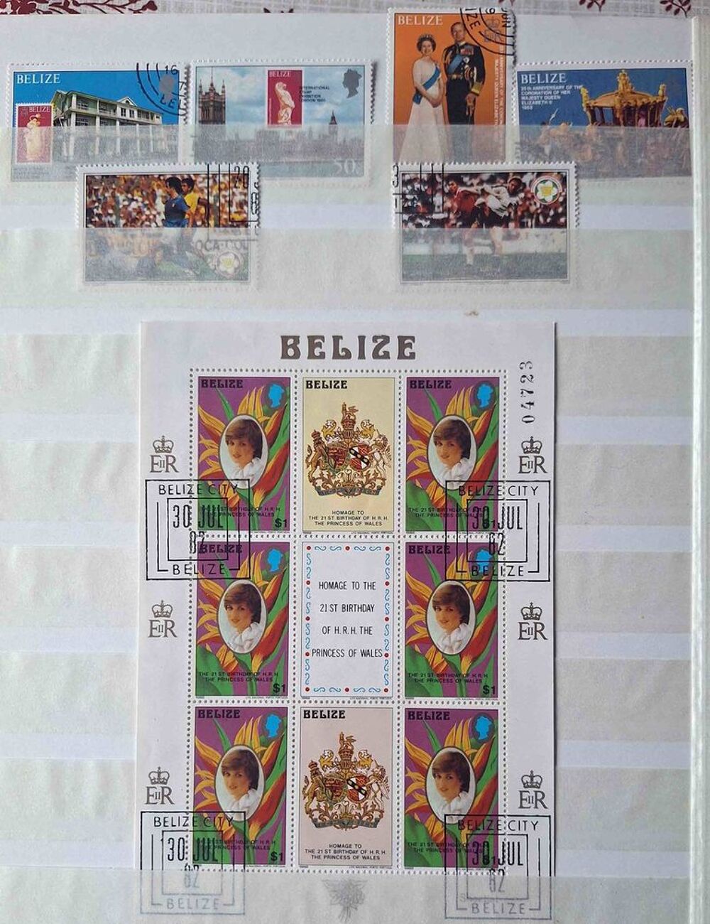 S&eacute;rie de timbres de collection de Belize 