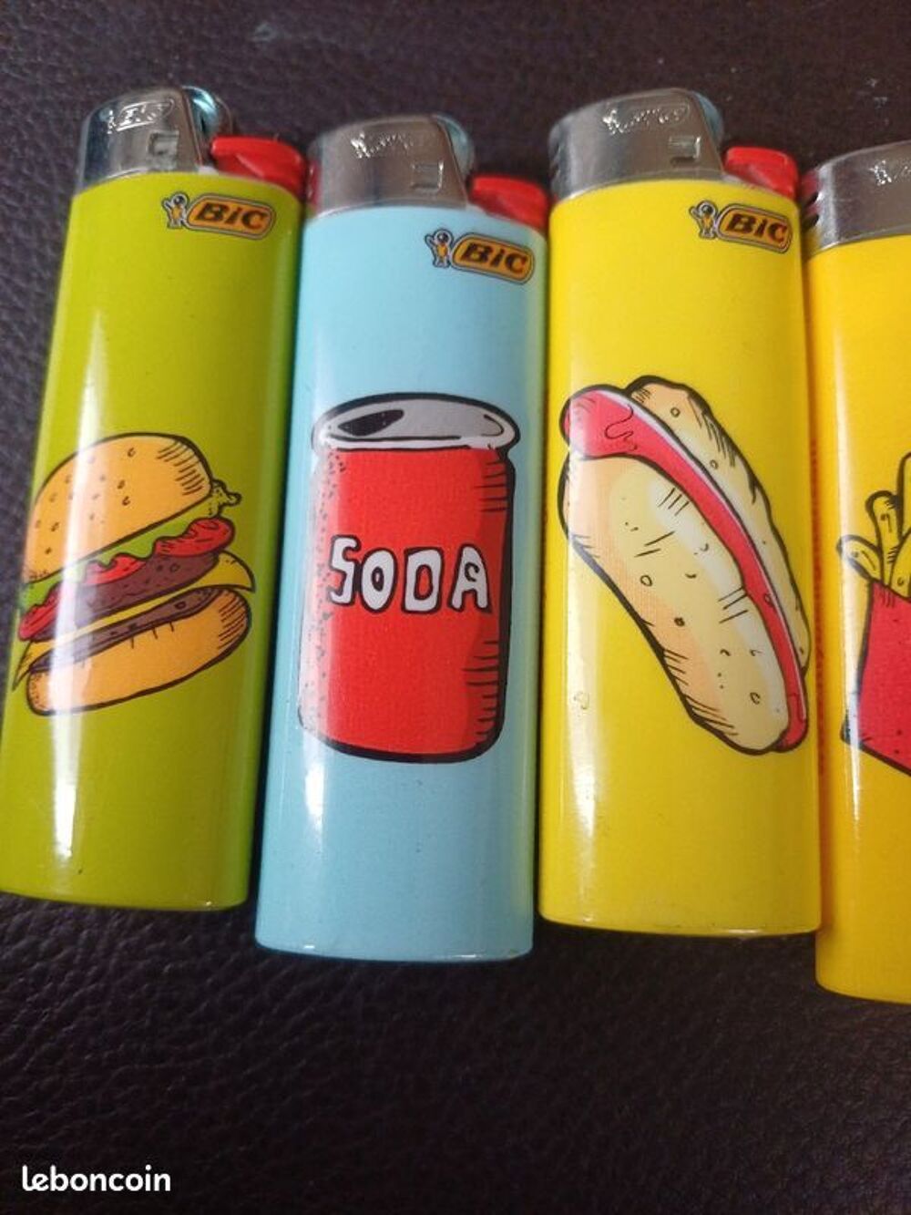 6 briquets Bic neuf s&eacute;rie fast food fonctionne ve nte en lot 