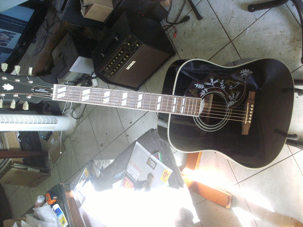 GUITARE ACOUSTIQUE EPIPHONE HUMMINGBIRD ARTIST ebony Instruments de musique