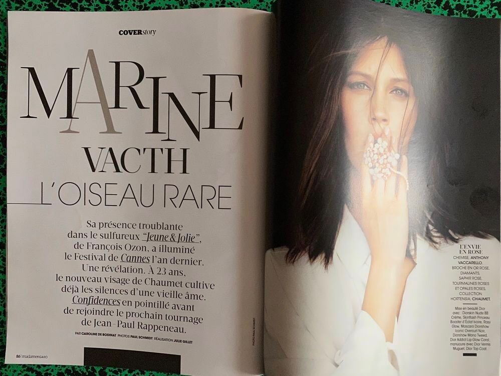MADAME FIGARO 2014: MARINE VACTH_SPECIAL BIJOUX_ROSE BYRNE_M Livres et BD