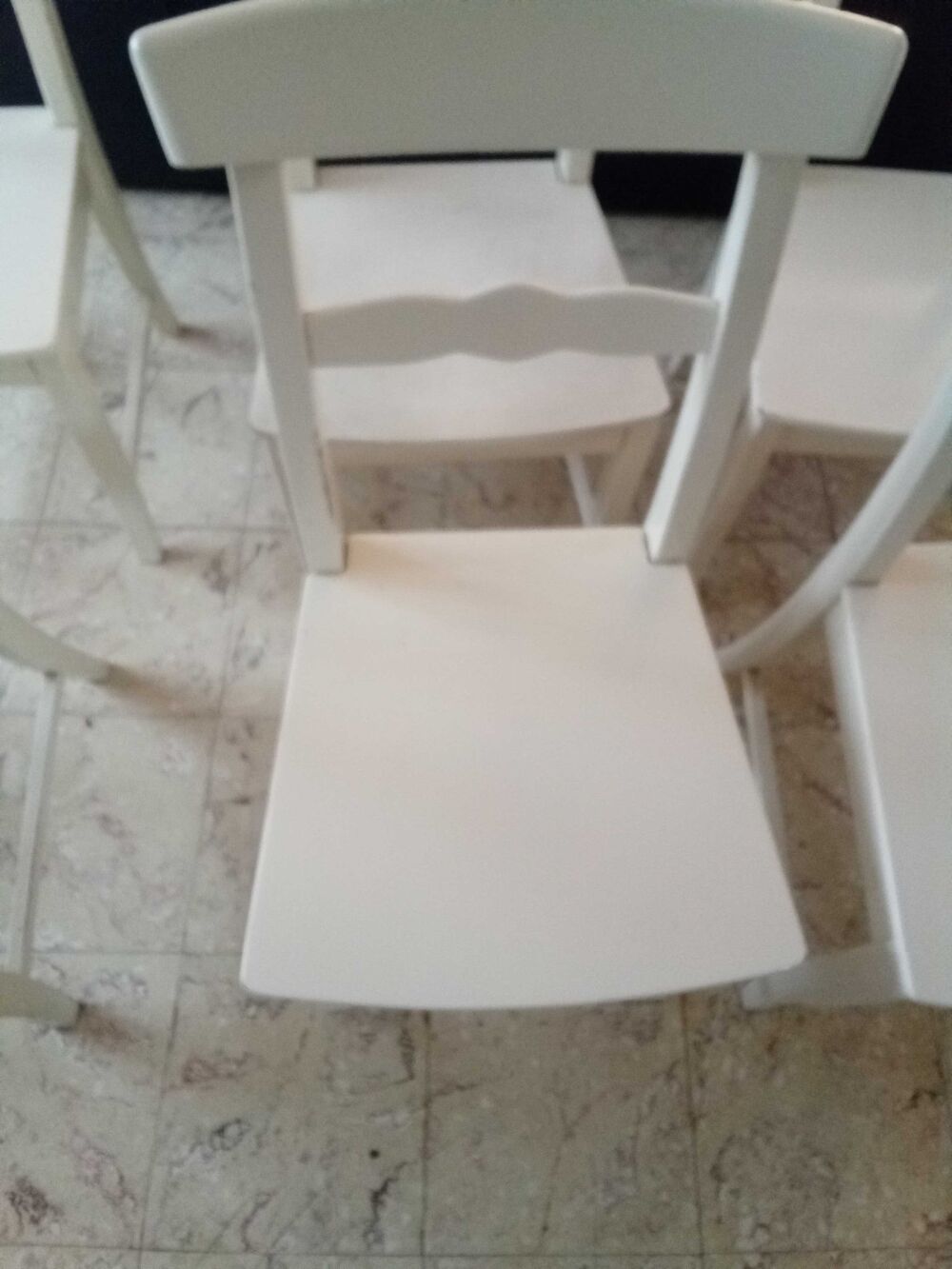 9 chaises blanche en bois ikea Meubles