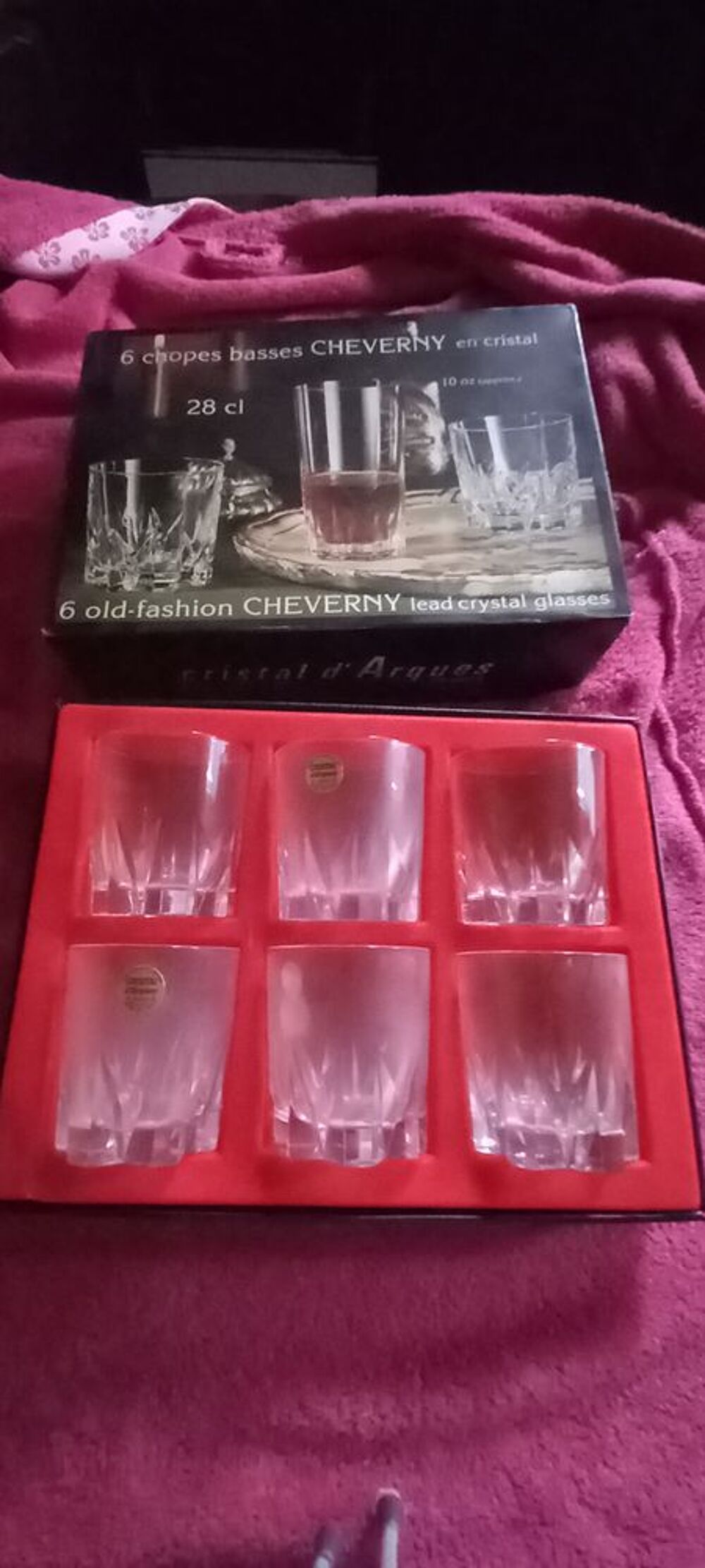 6 verres whisky cristal d'arques CHEVERNY Décoration