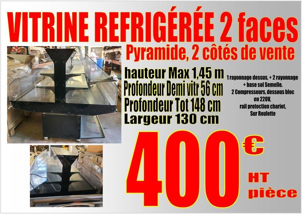 VITRINE de vente REFRIGEREE ou NEGATIVE - 3 choix Meubles