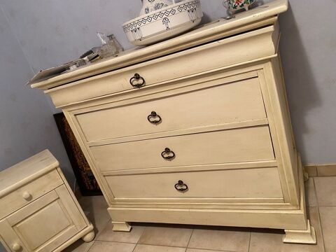 Commode style Louis-Philippe relookée crème / patinée - 4 ti Montpellier (34)